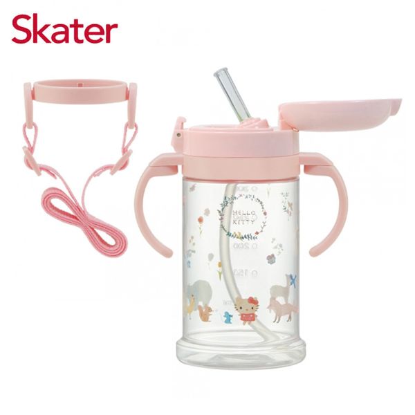 Skater 370ml 寬底吸管水壺｜KITTY｜KSHW2N 透明吸管水壺,skater,superbo,水壺推薦,兒童水壺推薦,不鏽鋼水壺,保溫瓶,不鏽鋼保溫瓶,吸管水壺,直飲水壺,透明水壺