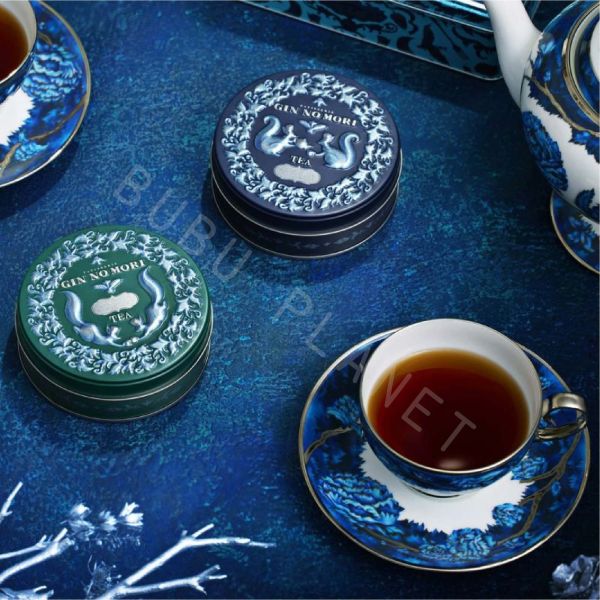 GIN NO MORI 銀之森 紅茶茶包鐵盒 茶葉鐵盒 矢車菊&伯爵紅茶 橙皮&紅茶 日本伴手禮 