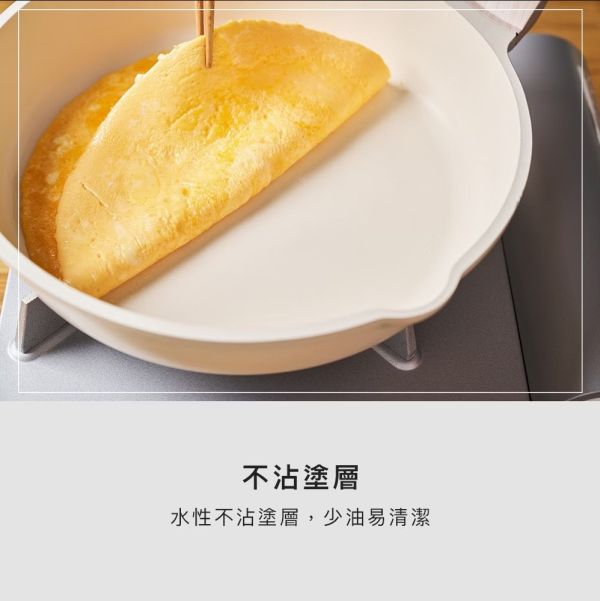 諾帝亞花漾30cm雙口不沾平底鍋附蓋 