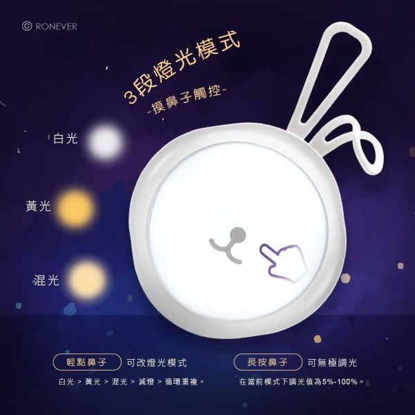 小兔子觸碰感應夜燈 