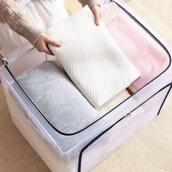 日系透明可折疊鋼架收納箱22L/66L 