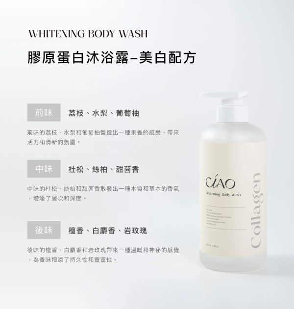 【CIAO】膠原蛋白《沐浴露》美白配方500ml 