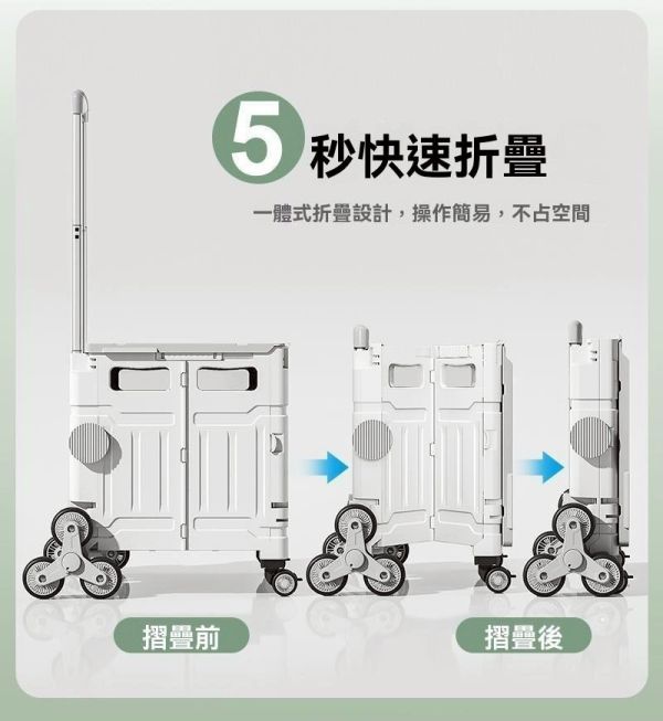 八輪多功能折疊購物車 