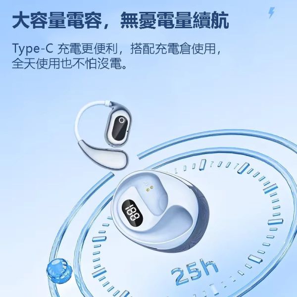 真無線耳掛式藍牙耳機(藍) 