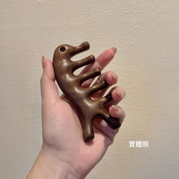 日本進口天然檀木小海豚經絡梳 