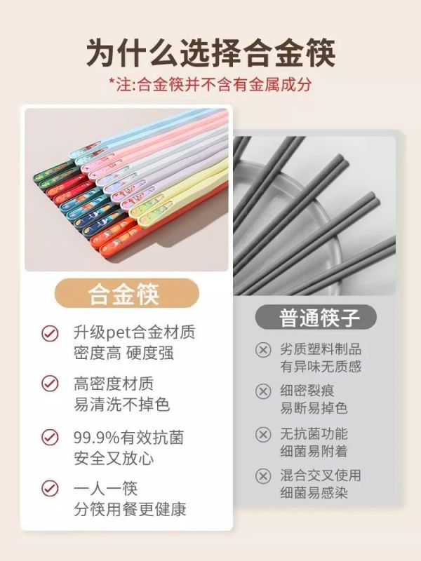 五色風景合金筷五雙套組 