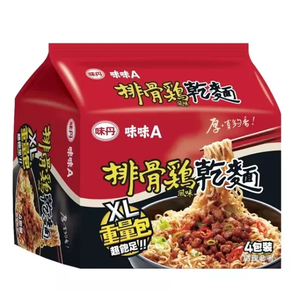 味味A 排骨雞乾麵風味(XL重量包) 123g (4入)/袋 