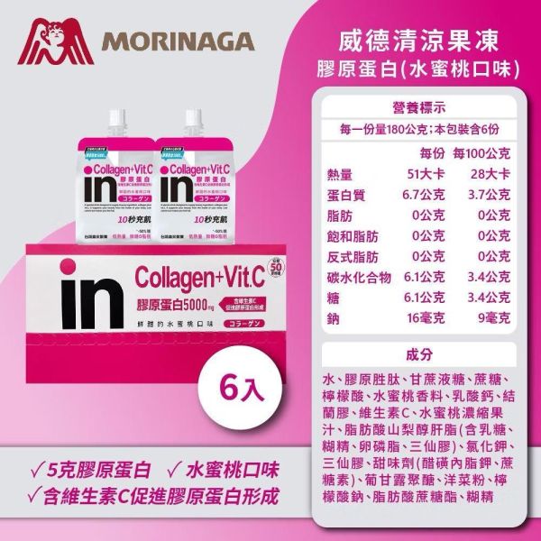 【威德IN盒售】清涼果凍6入能量/維他命/綜合礦物質/膠原蛋白/膳食纖維/牛磺酸+B群 營養補給 
