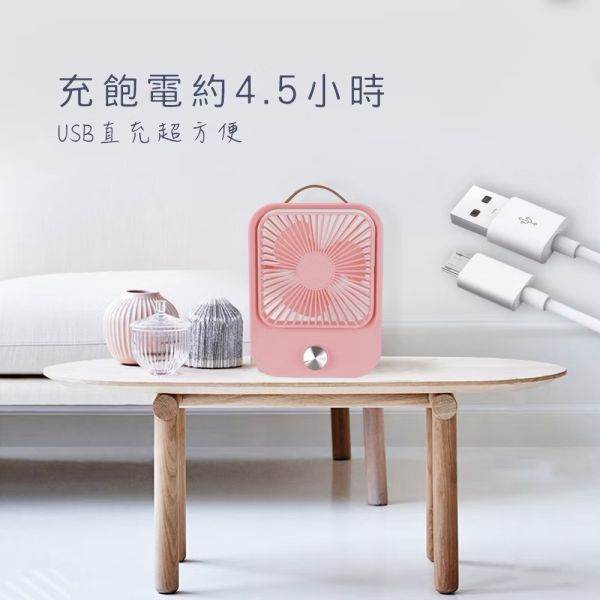 【KINYO】靜音復古桌扇 (UF) 無段式調風(粉) 