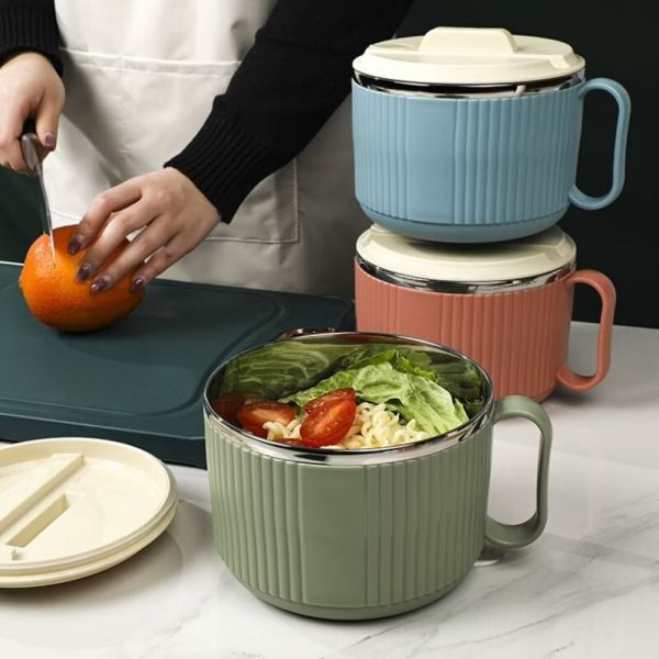 304不鏽鋼泡麵碗三色 