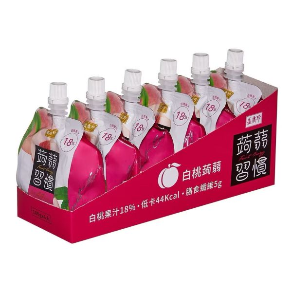 【盛香珍】蒟蒻習慣白桃蒟蒻180gX6包 