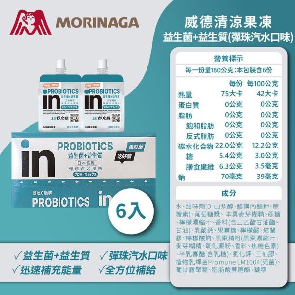 【威德IN盒售】清涼果凍6入能量/維他命/綜合礦物質/膠原蛋白/膳食纖維/牛磺酸+B群 營養補給 