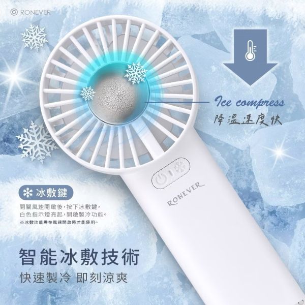 《RONEVER》智能冰敷手持風扇PG040 