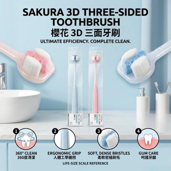 獨立包裝三面包覆軟毛牙刷 