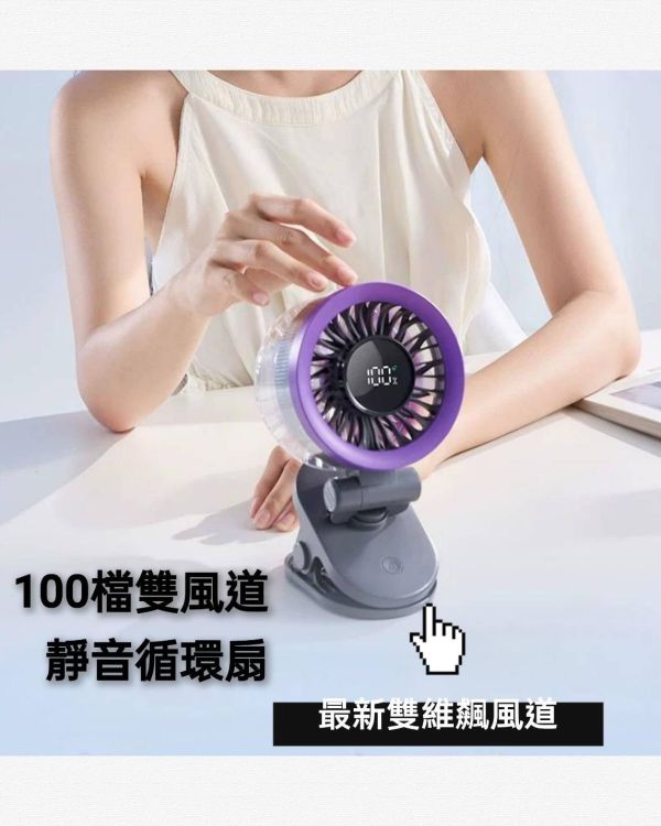 液晶顯示冷漩夾式電風扇兩色 