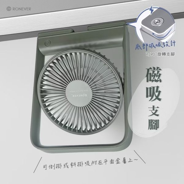 【RONEVER】PG038磁吸超薄桌面風扇兩色 