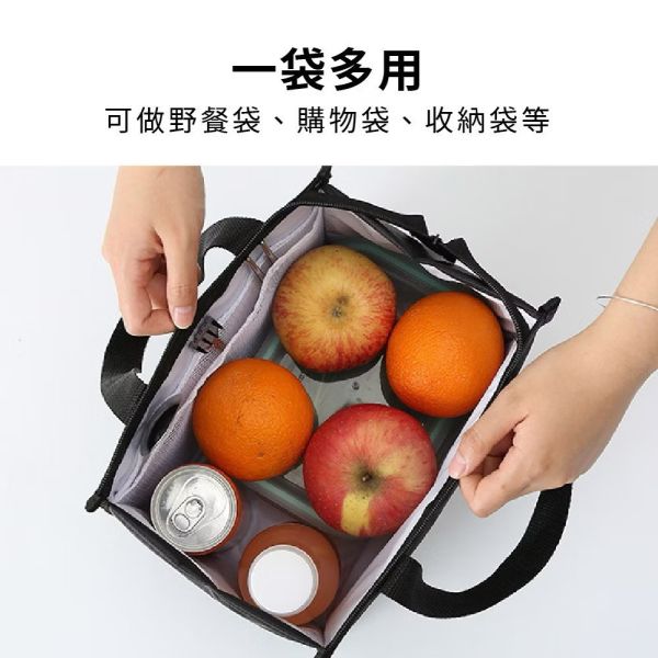 棉麻保冷保溫8L手提便當袋 