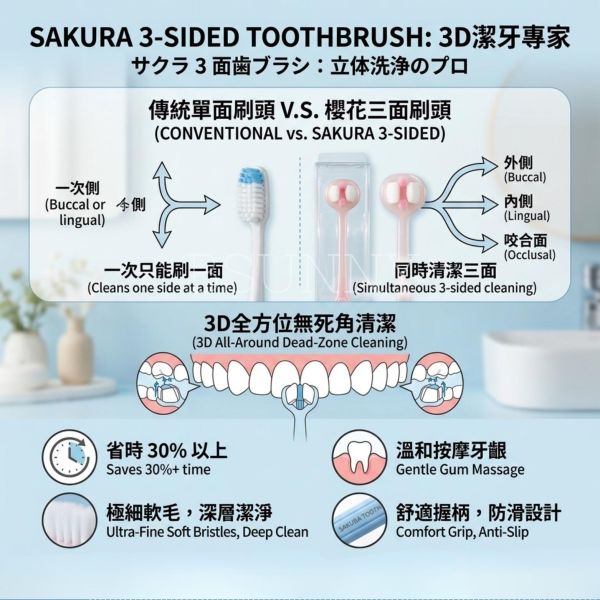 獨立包裝三面包覆軟毛牙刷 