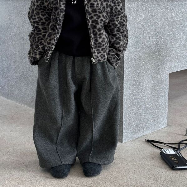 厚磅挺毛呢長褲 