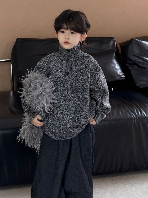 韓系歐巴！雪花薄款針織鈕扣上衣 