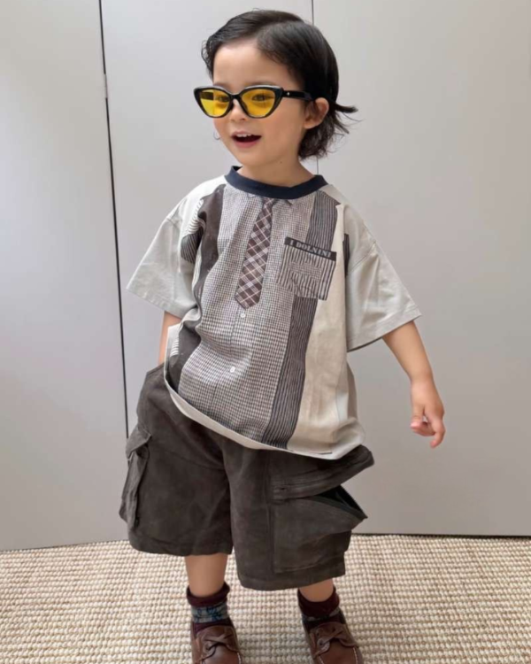 一件又一件格子印花短 T 