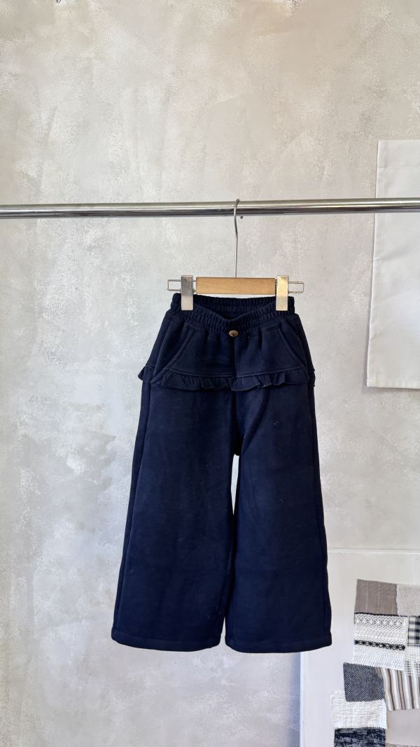 立體小襯裙直筒褲 