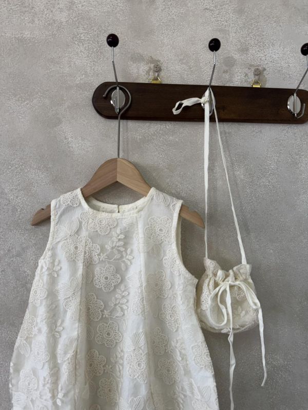 美瘋重工蕾絲花布花苞洋裝(含同款小包) 