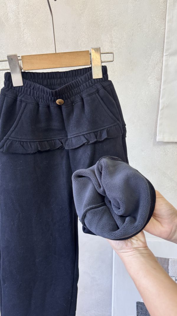 立體小襯裙直筒褲 