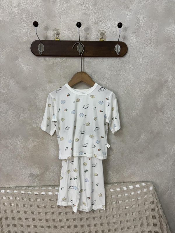 冰蠶絲居家服-椰子樹恐龍 