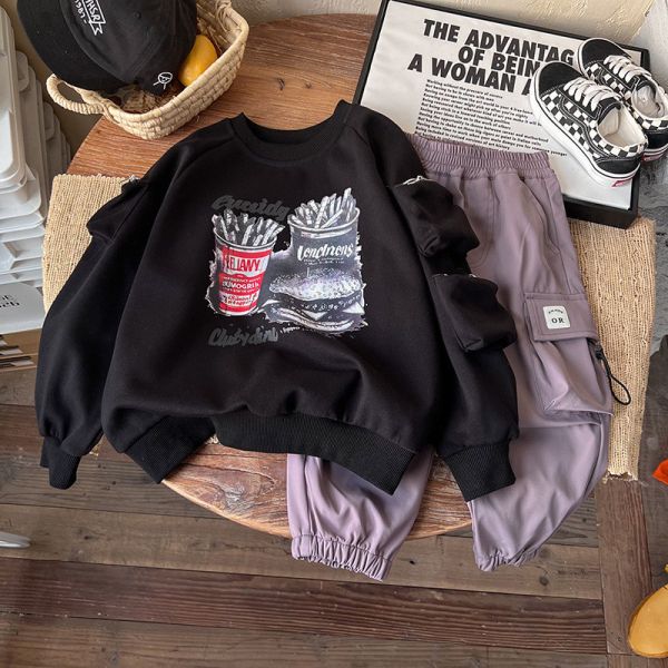 帥帥美式復古工裝薯條上衣 