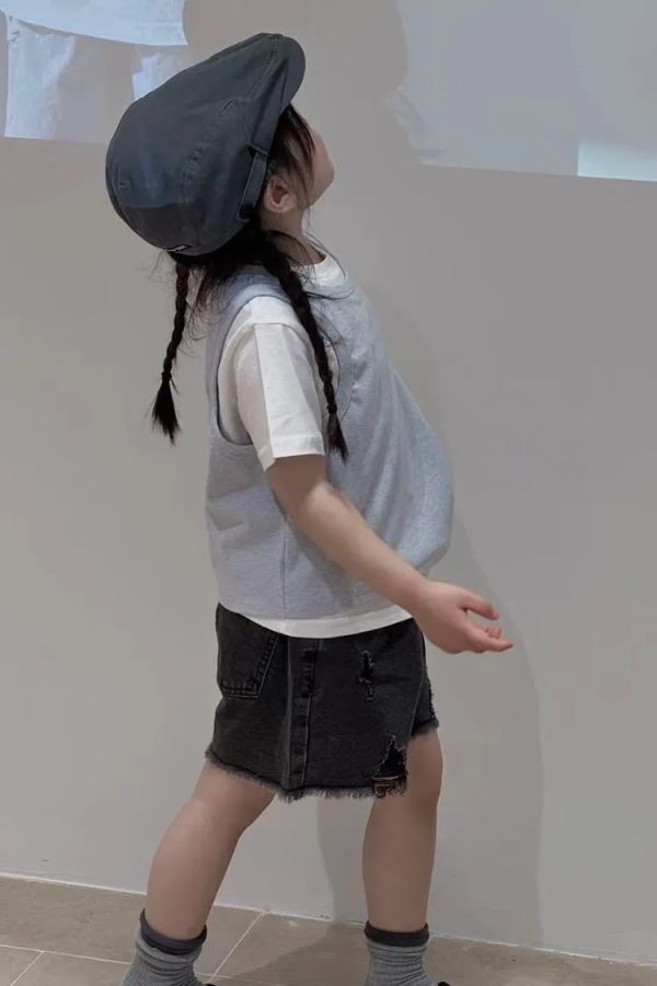 設計師真兩件！不規則背心短T套裝 