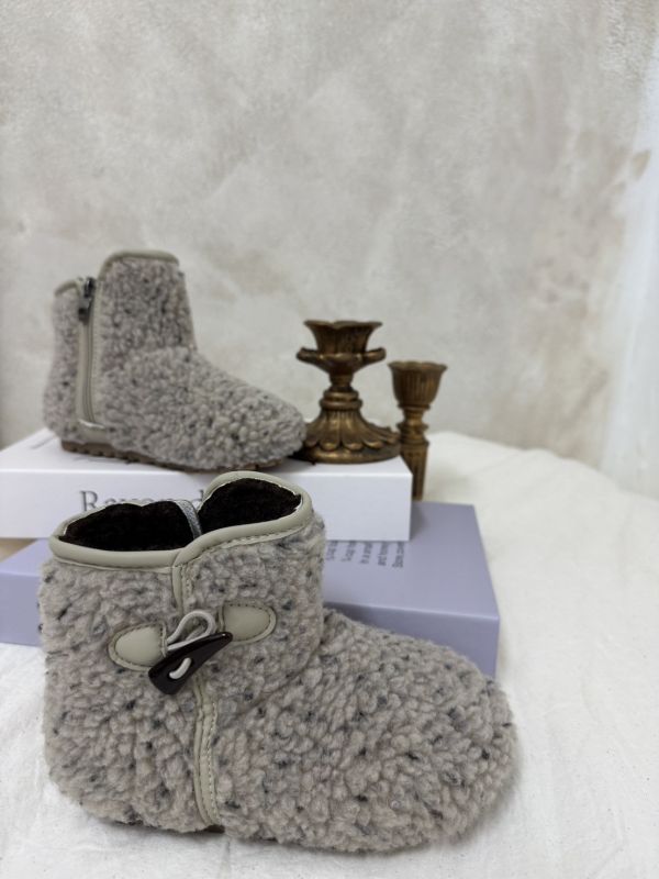 預購-可愛毛毛混線拉鏈羊羔毛靴 