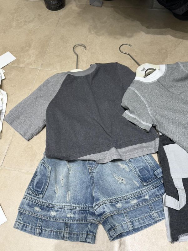 工裝刷破設計牛仔短褲 