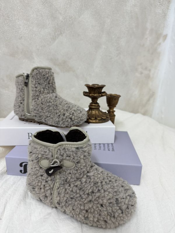 預購-可愛毛毛混線拉鏈羊羔毛靴 