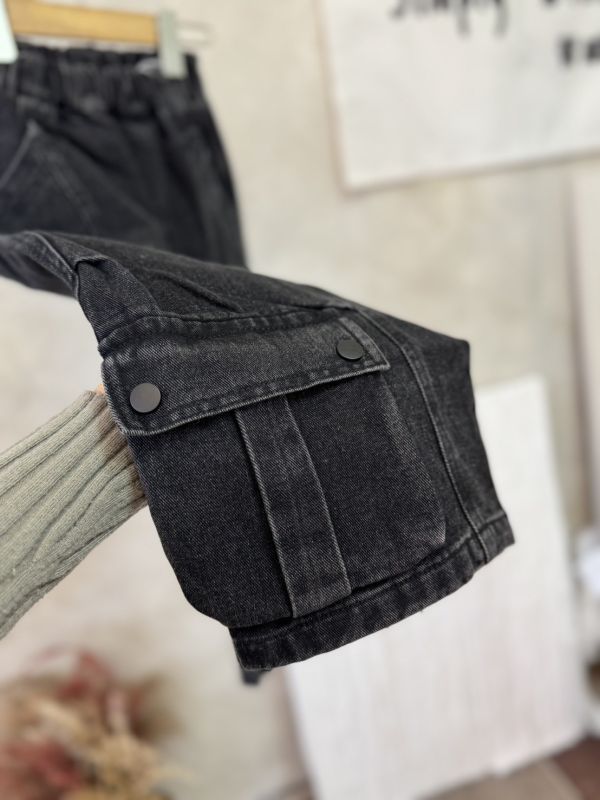 重工設計！潮酷刷白工裝薄款牛仔長褲 