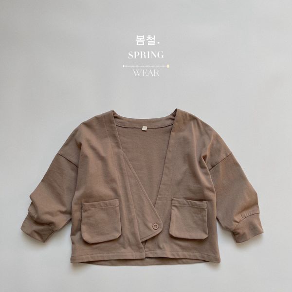 慵懶系口袋開衫外套 