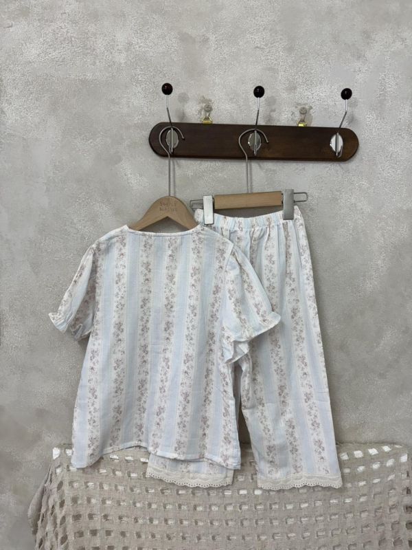 法式田園風棉麻套裝居家服(有夠美) 