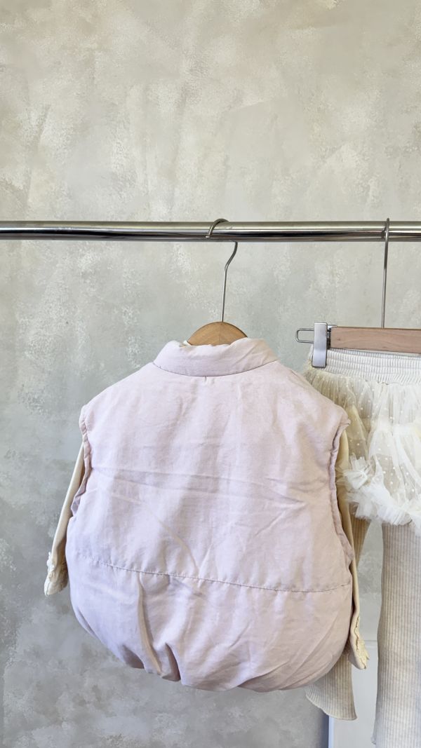 雙面穿！碎花粉色全鋪棉保暖背心 