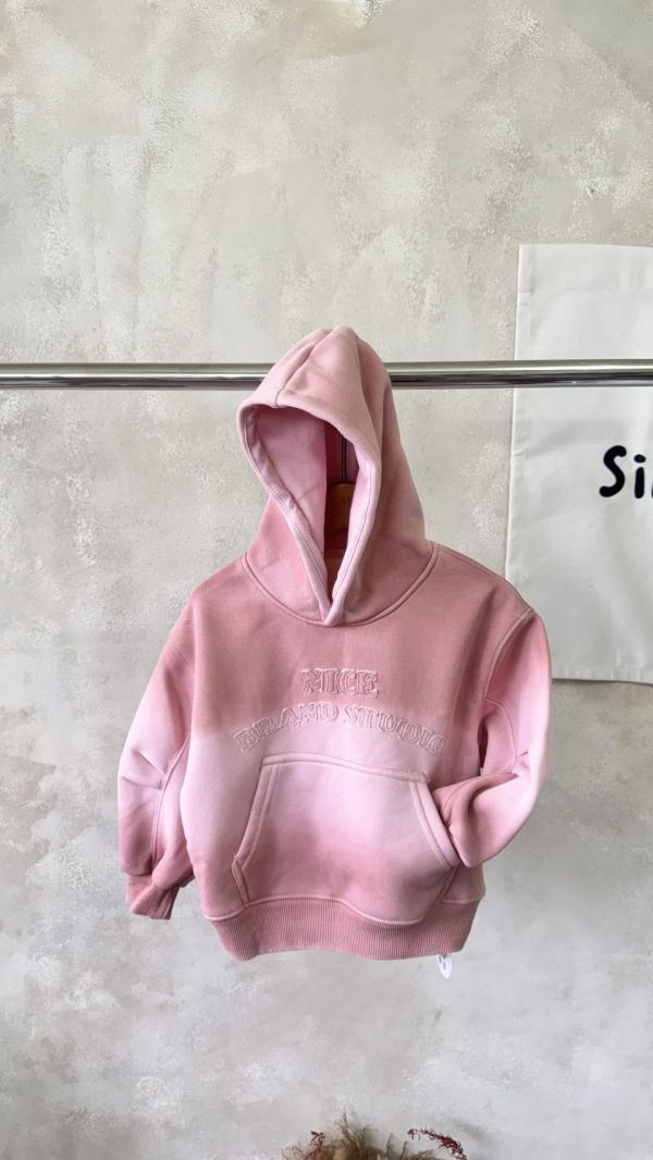 漸層粉刷毛連帽上衣 