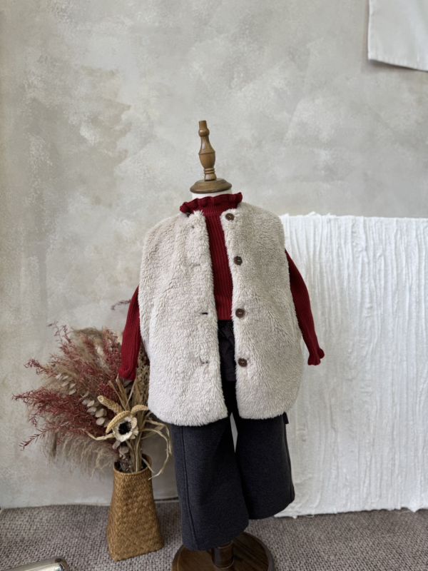 歐尼超軟毛毛中長款背心 