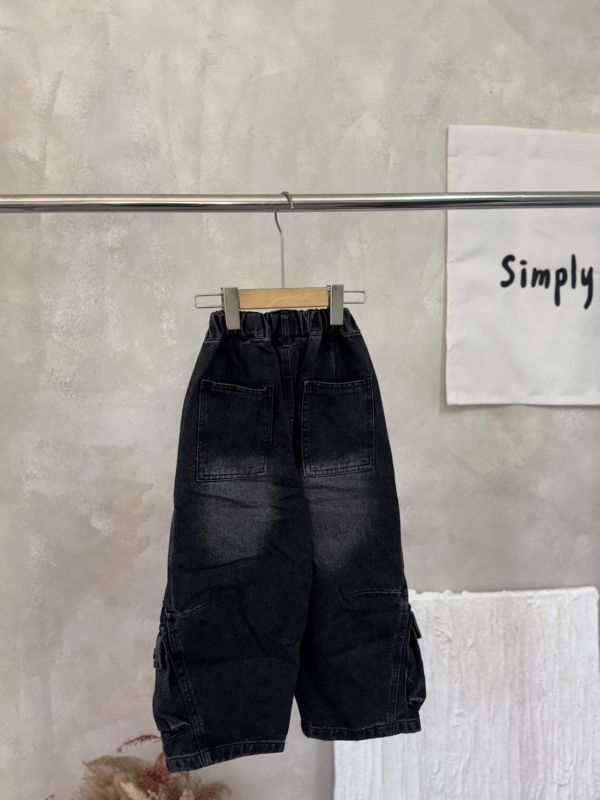 重工設計！潮酷刷白工裝薄款牛仔長褲 