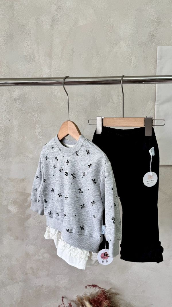 百搭花邊褲腳坑條棉長褲(版型偏小可帶大) 