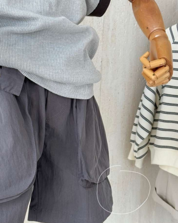 立體側口袋短褲 