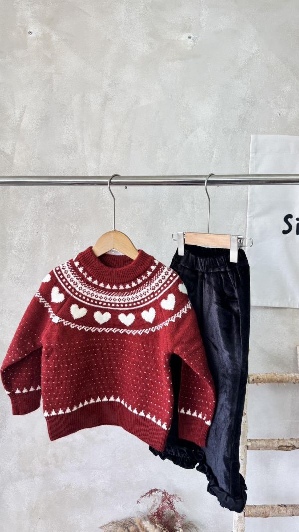 超可愛！愛心鉤花針織上衣 