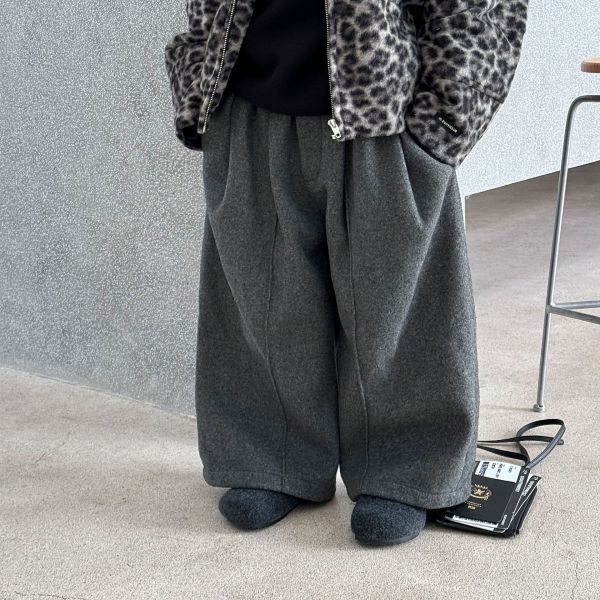 厚磅挺毛呢長褲 