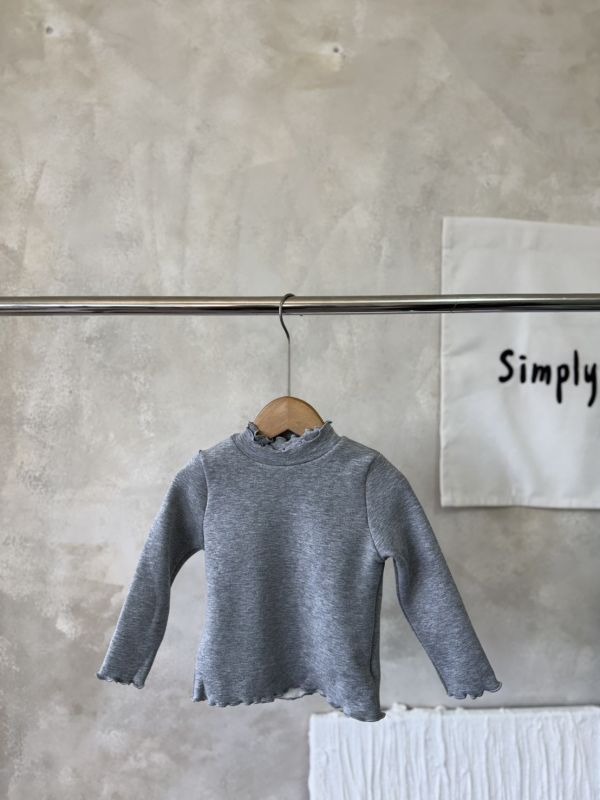 雙層木耳花邊加厚內搭上衣 