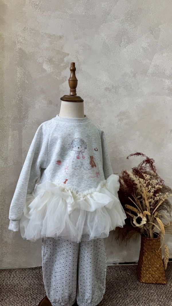 超美蕾絲屁簾波點棉縮口長褲 