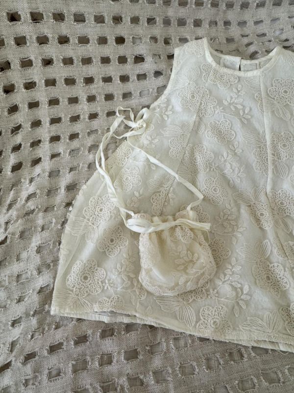 美瘋重工蕾絲花布花苞洋裝(含同款小包) 