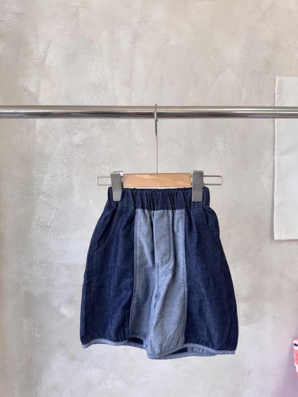 中性設計撞色拼接牛仔褲 