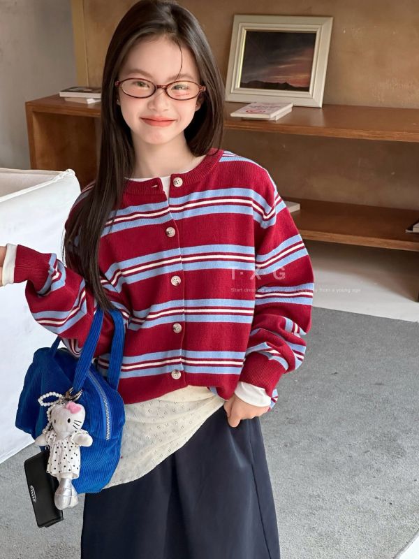 紅藍條紋簡約上衣/外套 